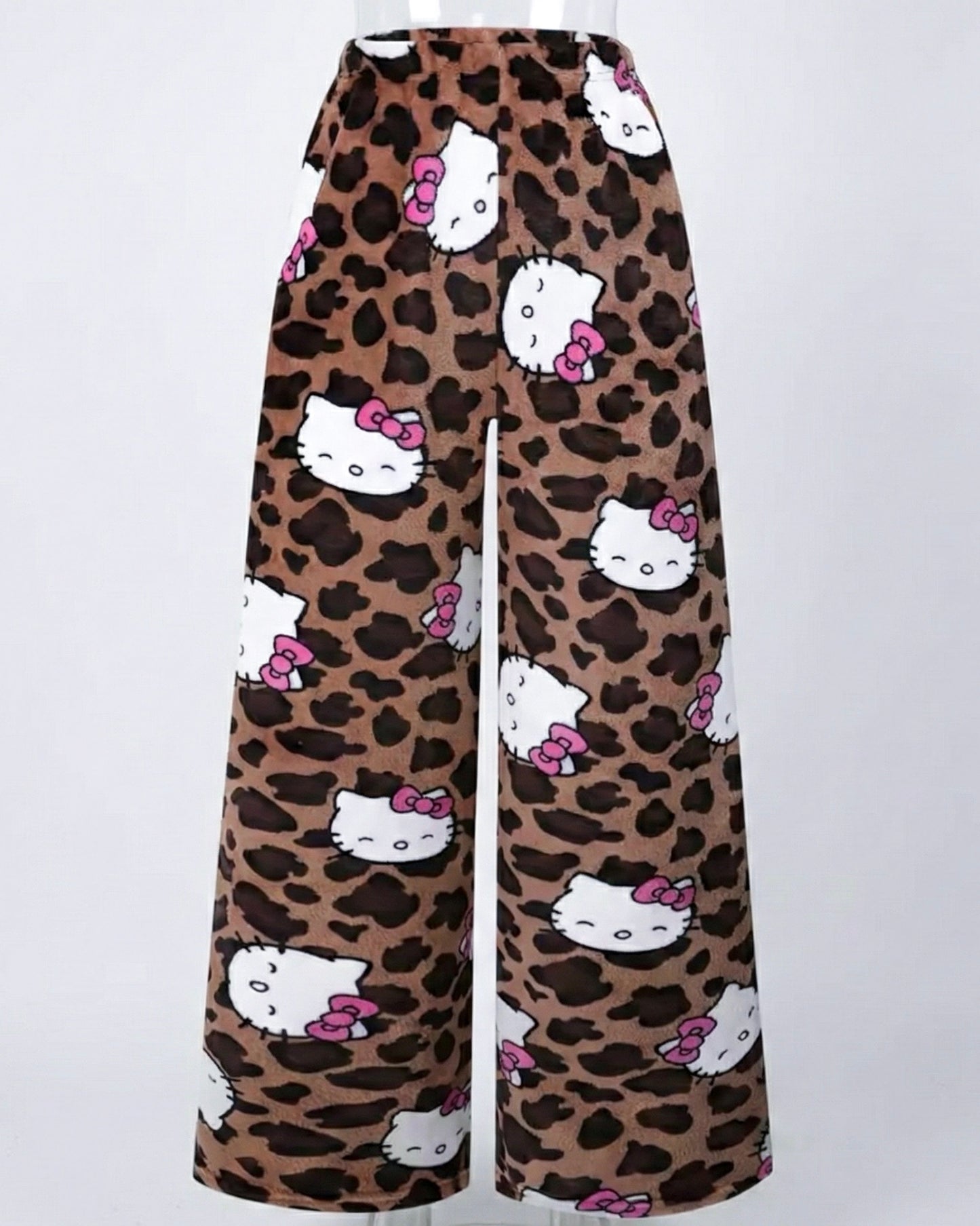 Y2K Leopard Print Pajamas Pants Anime Hello Kitty | MBCosplay Lounge