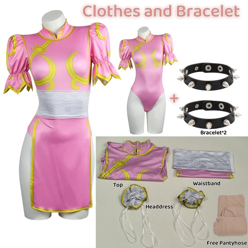 Chun-Li Pink Cosplay Bodysuit – Street Fighter