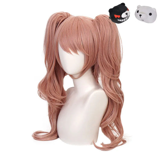 Danganronpa Junko Enoshima Wig – Pink Pigtails & Monokuma Clips