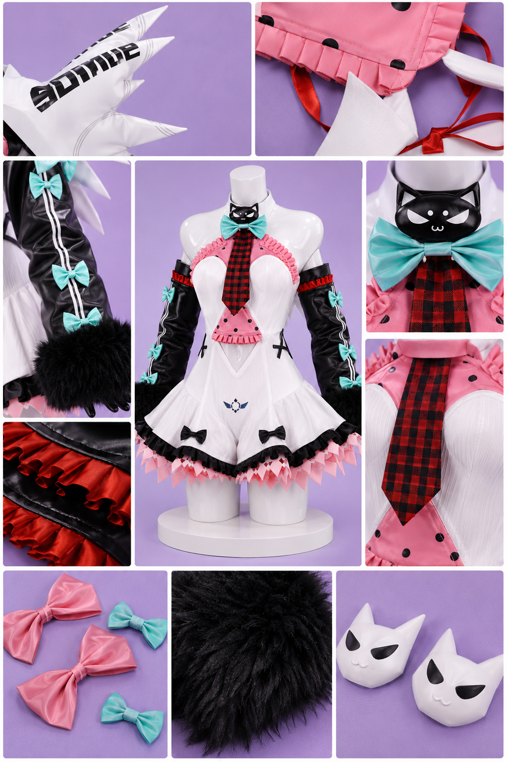 Nangong Yu costume detail collage for Angels of Delusion Nangong Yu ZZZ Cosplay Costume Game Zenless Zone Zero