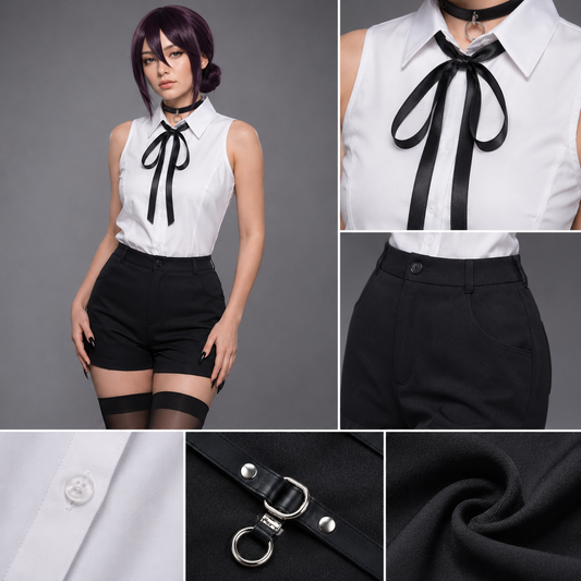 Chainsaw Man Reze Cosplay Costume - Reze costume fabric and fastener details