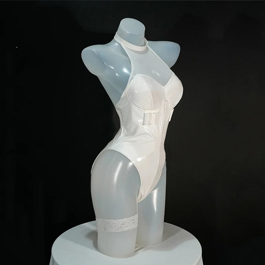 Gunsmith Bitch panty stocking Cosplay costume - white bodysuit side view