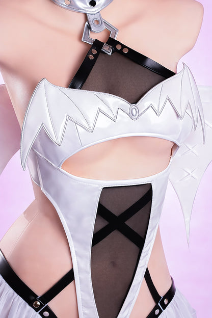 Goddess of Victory Nikke Blanc White Angel Bunny Cosplay Costume Lingerie – Anime Devil Wing Outfit Set