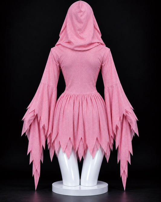 Pink Glitter Ghost Face Costume & Mask – Women’s Scream Halloween Dress