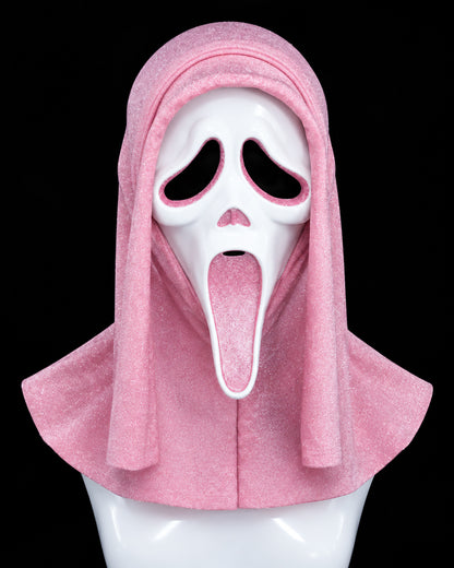 Pink Glitter Ghost Face Costume & Mask – Women’s Scream Halloween Dress