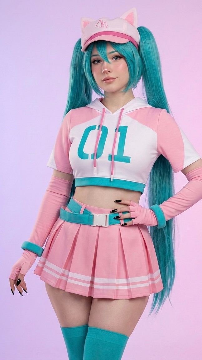 Fortnite Hatsune Miku Neko Cosplay costume
