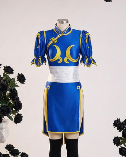 Street Fighter Chun-Li Cosplay costume – Classic Blue Qipao