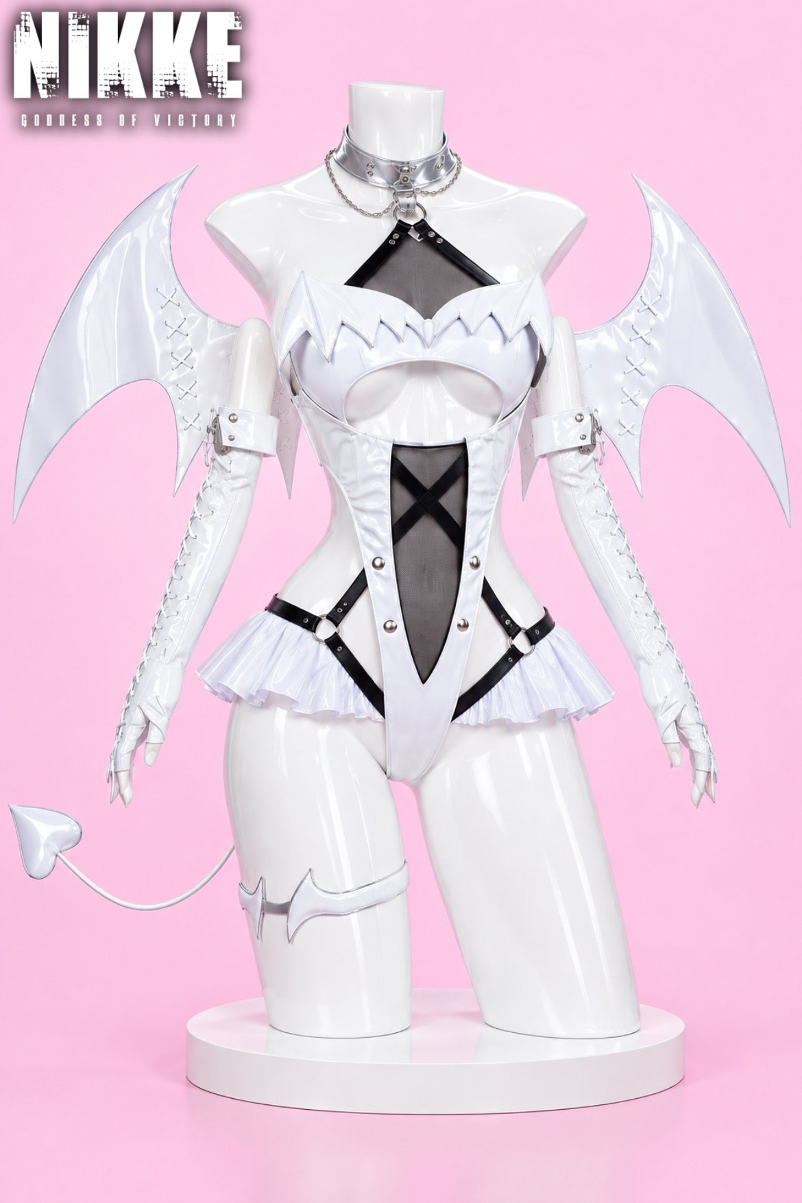 Goddess of Victory Nikke Blanc White Angel Bunny Cosplay Costume Lingerie – Anime Devil Wing Outfit Set