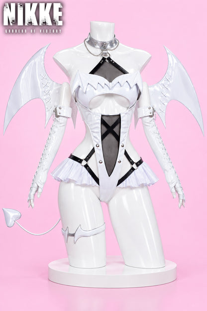 Goddess of Victory Nikke Blanc White Angel Bunny Cosplay Costume Lingerie – Anime Devil Wing Outfit Set