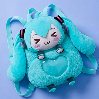 Hatsune Miku Plush Ita Bag - Kawaii Cosplay Backpack with Heart Display Window| MBstudio