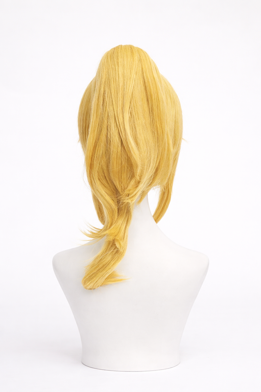 Blonde High Ponytail bowsette Cosplay Wig