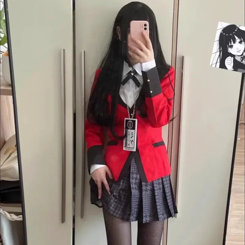 Kakegurui–Compulsive Gambler Cosplay Costume Jabami Yumeko Ririka Momobami Saotome Meari School Uniform