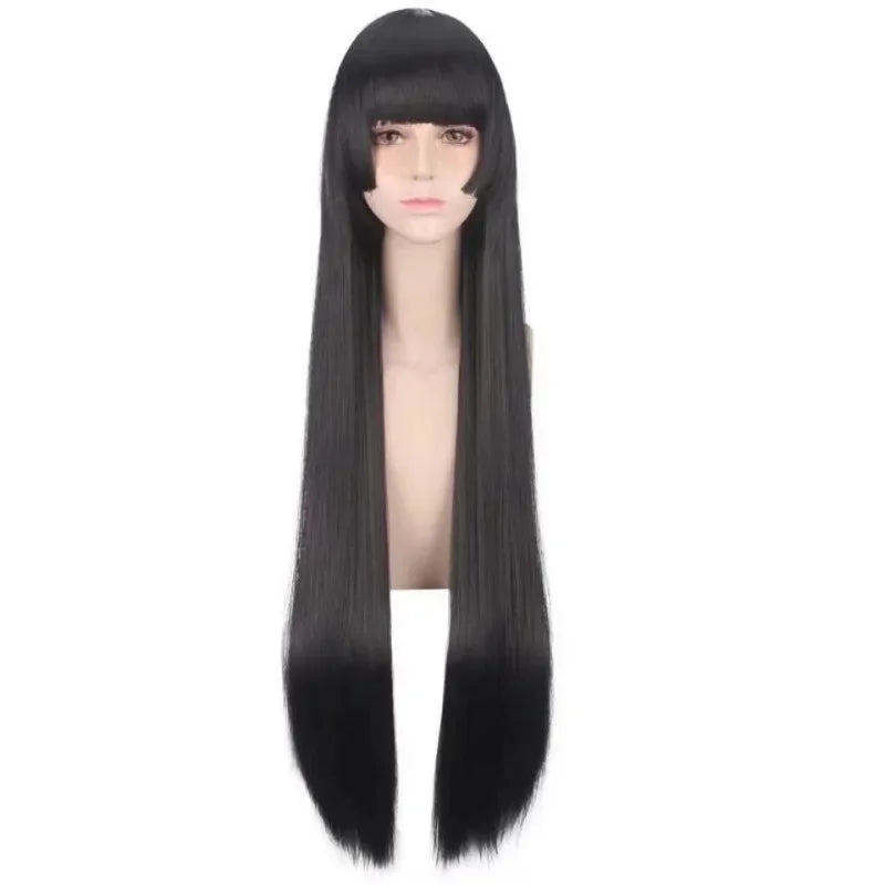 Kakegurui Yumeko Jabami Cosplay Wig – Long Black Blunt Bangs