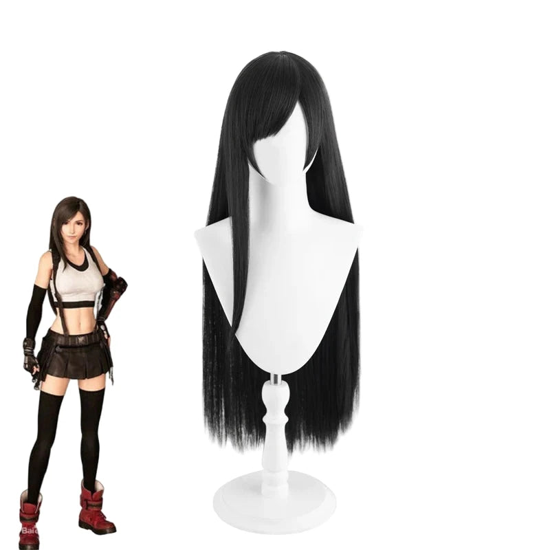 FF7 Tifa Lockhart Cosplay Wig – Long Black Straight Hair