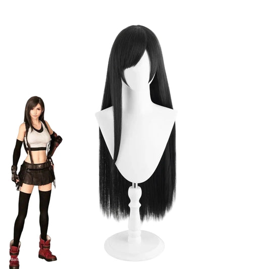 FF7 Tifa Lockhart Cosplay Wig – Long Black Straight Hair