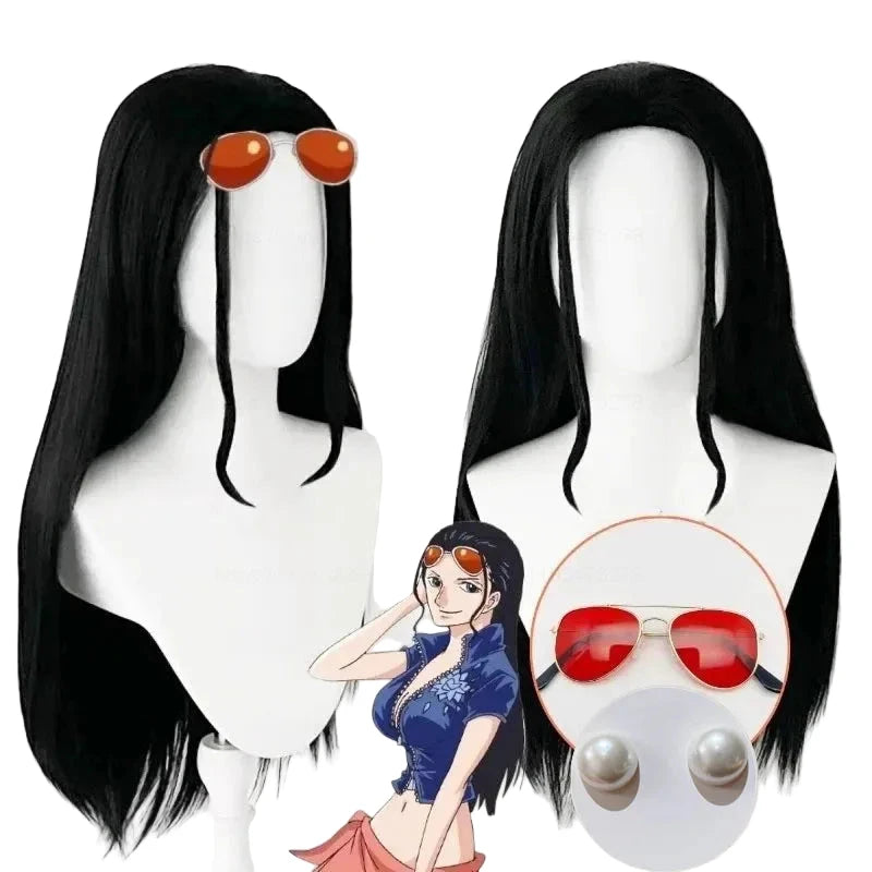One Piece Nico Robin Wig – Black Post-Time Skip & Sunglasses Set