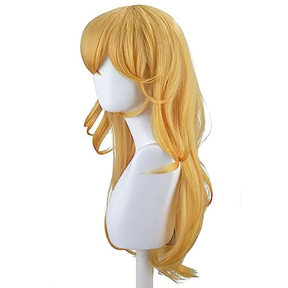 Princess Peach Cosplay Wig & Crown – Super Mario Blonde Hair Set