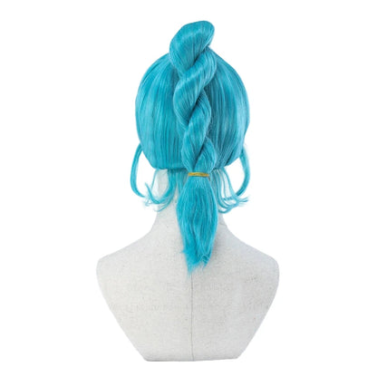 Dragon Ball Bulma Cosplay Wig – Bright Blue Ponytail Style