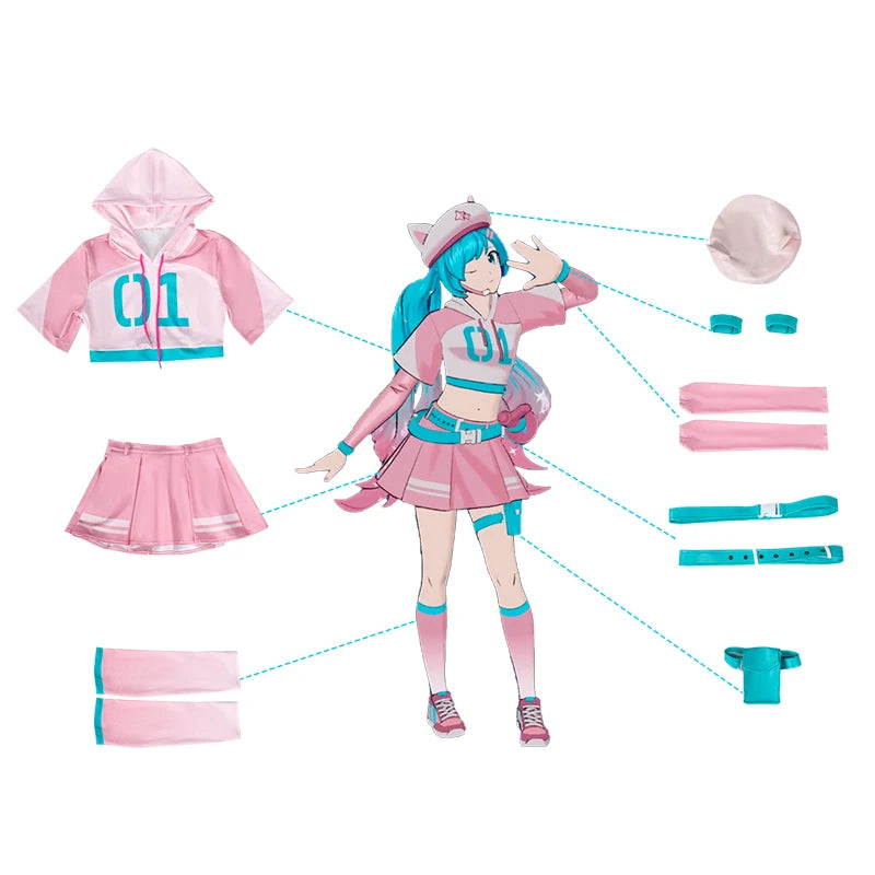 Fortnite Hatsune Miku Neko Cosplay costume