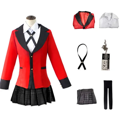 Kakegurui–Compulsive Gambler Cosplay Costume Jabami Yumeko Ririka Momobami Saotome Meari School Uniform