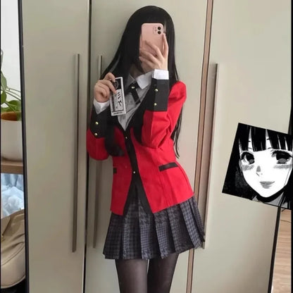 Kakegurui–Compulsive Gambler Cosplay Costume Jabami Yumeko Ririka Momobami Saotome Meari School Uniform