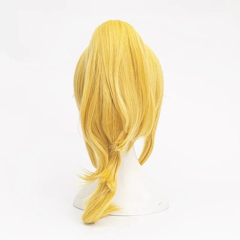Blonde High Ponytail bowsette Cosplay Wig