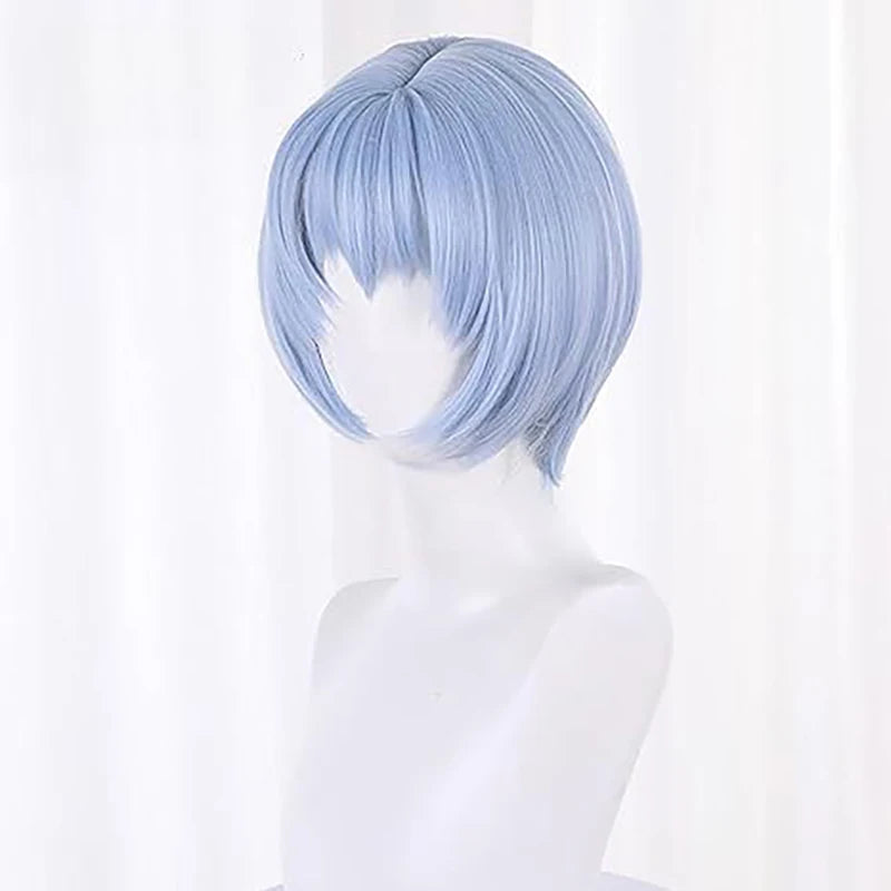 Evangelion Rei Ayanami Cosplay Wig – Light Blue Bob & Clips