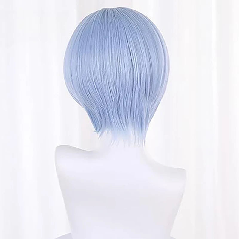 Evangelion Rei Ayanami Cosplay Wig – Light Blue Bob & Clips