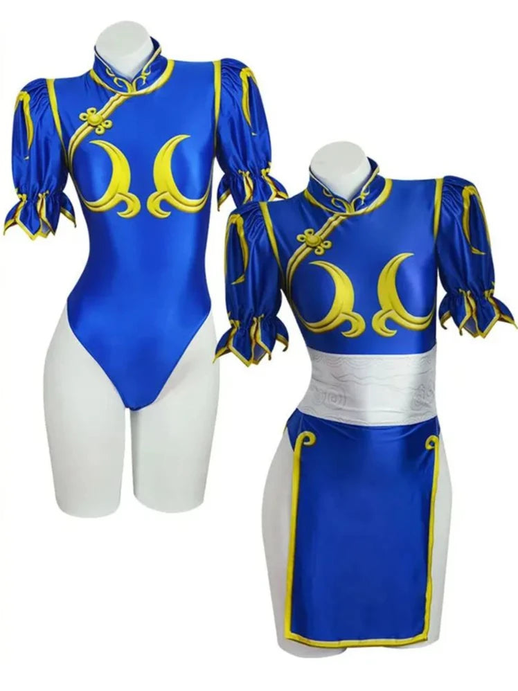 Street Fighter Chun-Li Cosplay costume – Classic Blue Qipao