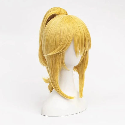 Blonde High Ponytail bowsette Cosplay Wig