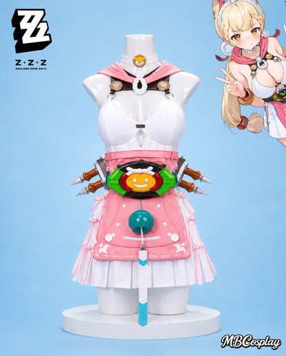 Alice cosplay costume from Zenless Zone Zero featuring the full front view with premium accessories and detailed anime-accurate design.