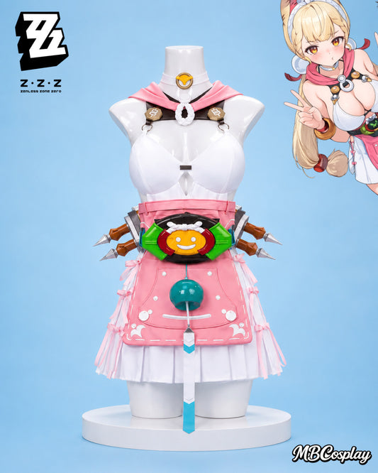 Alice cosplay costume from Zenless Zone Zero featuring the full front view with premium accessories and detailed anime-accurate design.