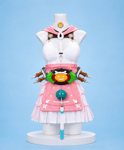 Alice from Zenless Zone Zero pink cosplay costume displayed from the front