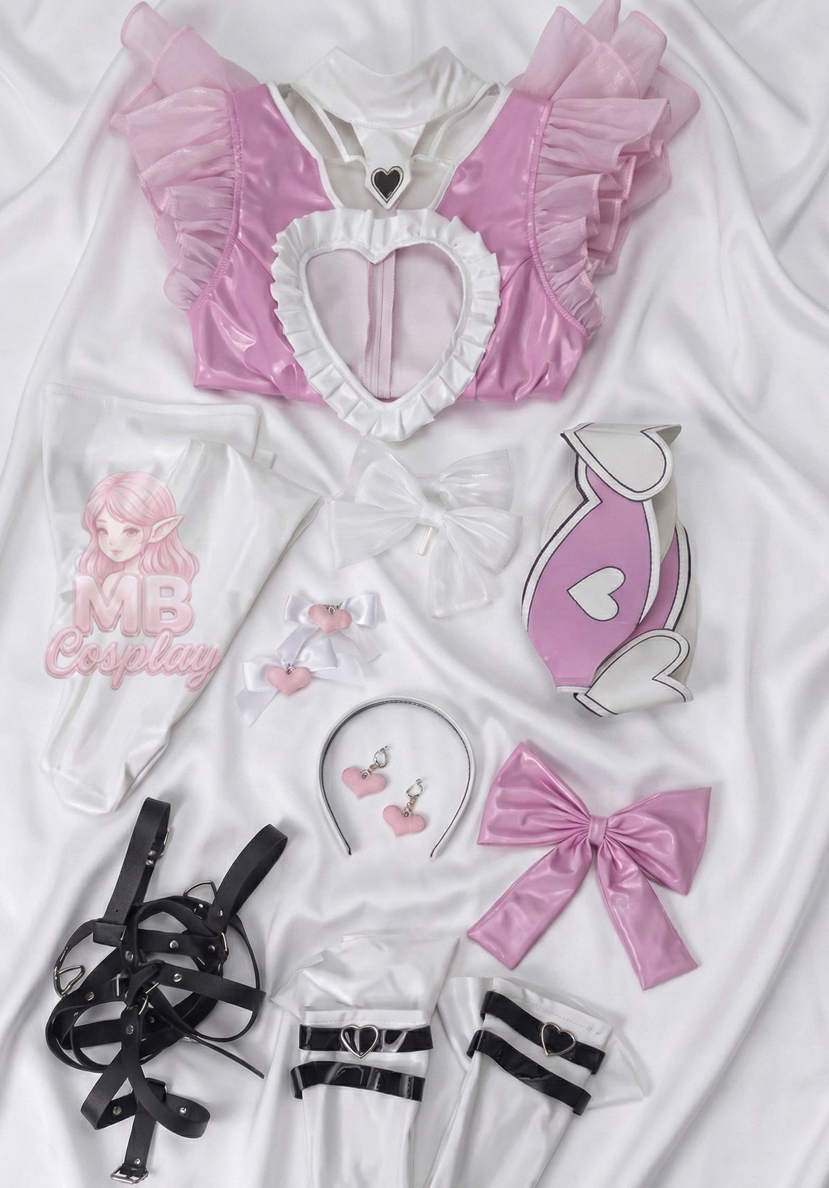 Anime NieR: Automata DOLL2B Cosplay Costume showing accessory detail 5