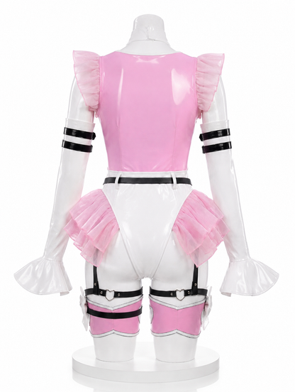 Pink and white android costume back view for Anime NieR: Automata DOLL2B Cosplay Costume