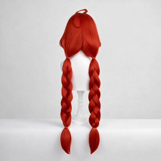 "Azure Summer" Ukinami Yuzuha Wig - red braided wig back view