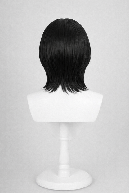 Short black wig back view for BLEACH Rukia Kuchiki Cosplay Wig