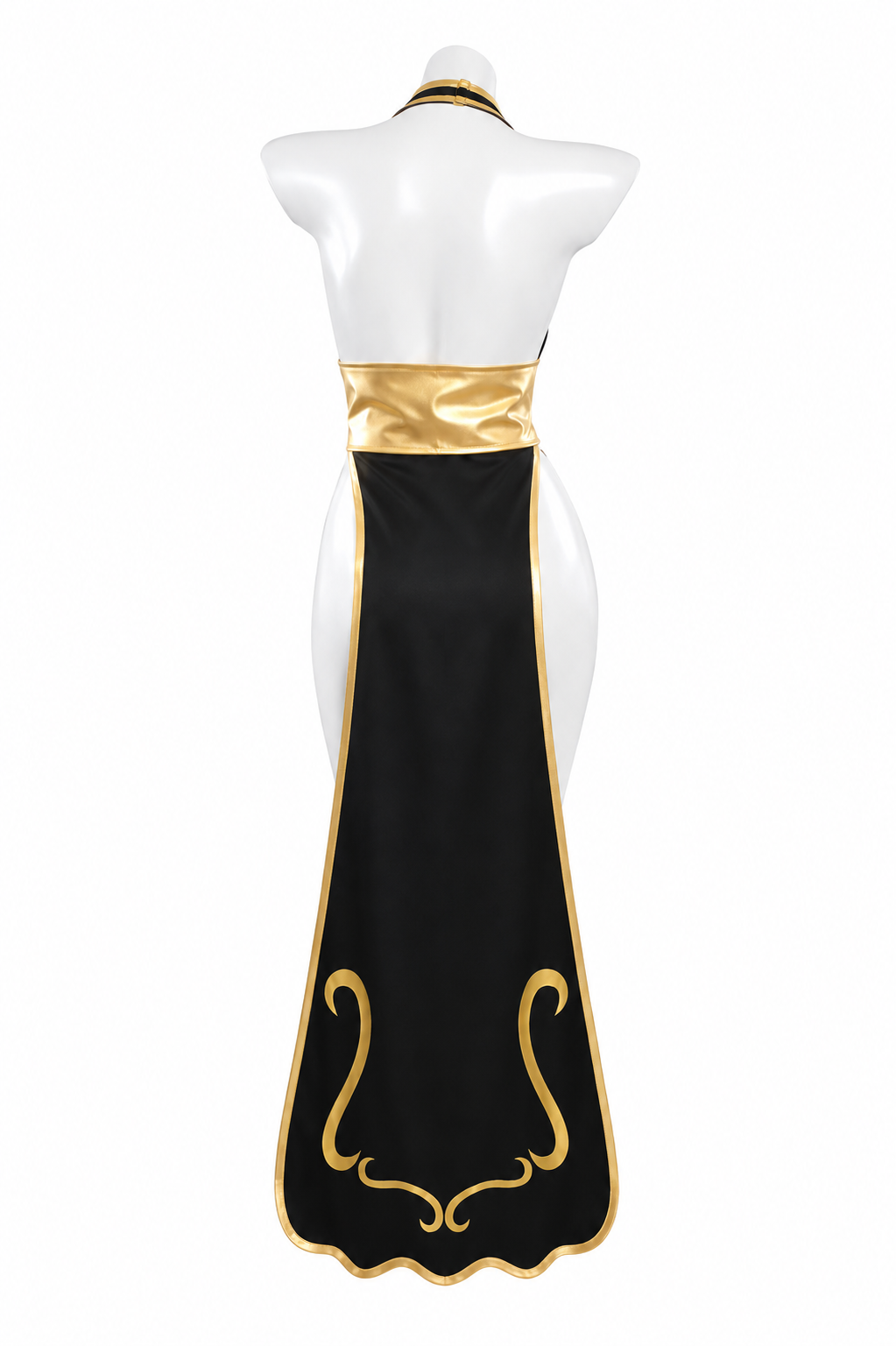 Chun Li black battle dress back view for Chun-Li Battle Dress Street Fighter Cosplay Costume