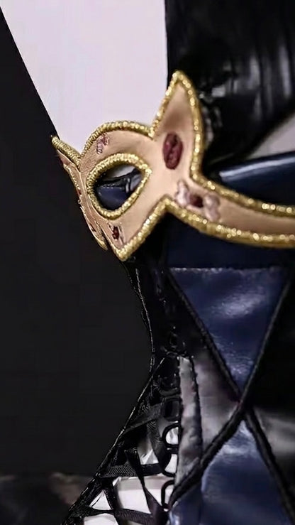 Close-up of a decorative headband with intricate design on a dark background