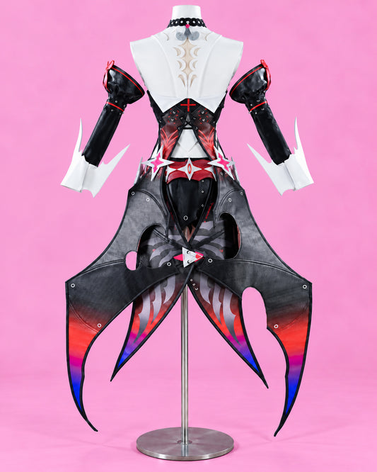 Claret Flint costume mannequin back view for Claret Flint Cosplay Costume & Wig – Zenless Zone Zero Full Set