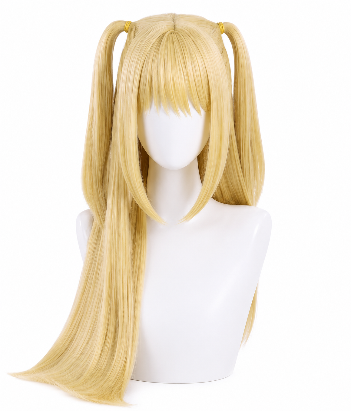 Necklace blonde pigtail wig mannequin front view for Death Note Misa Amane Cosplay Wig – Blonde Pigtail & Spear Necklace
