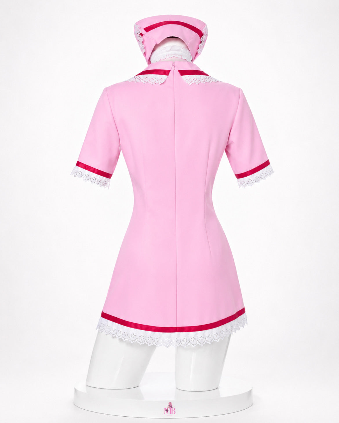 Pink nurse dress back view for Hatsune Miku Pink Nurse Cosplay Costume