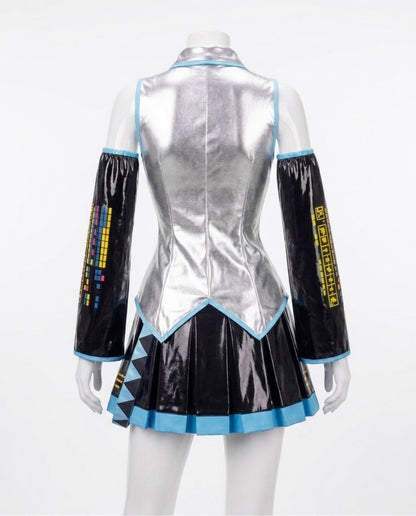 Hatsune Miku Vocaloid Cosplay Costume – Full Set + Optional Wig Hatsune Miku costume back view