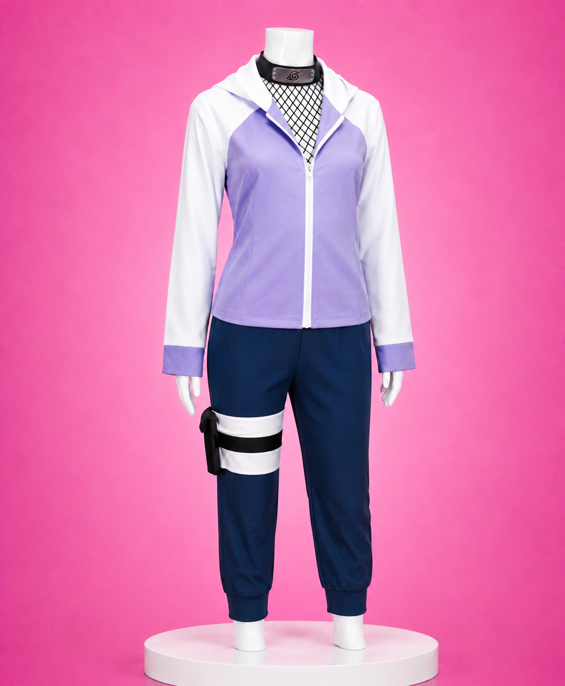 Front view of Hinata Hyuga Classic Shippuden cosplay costume