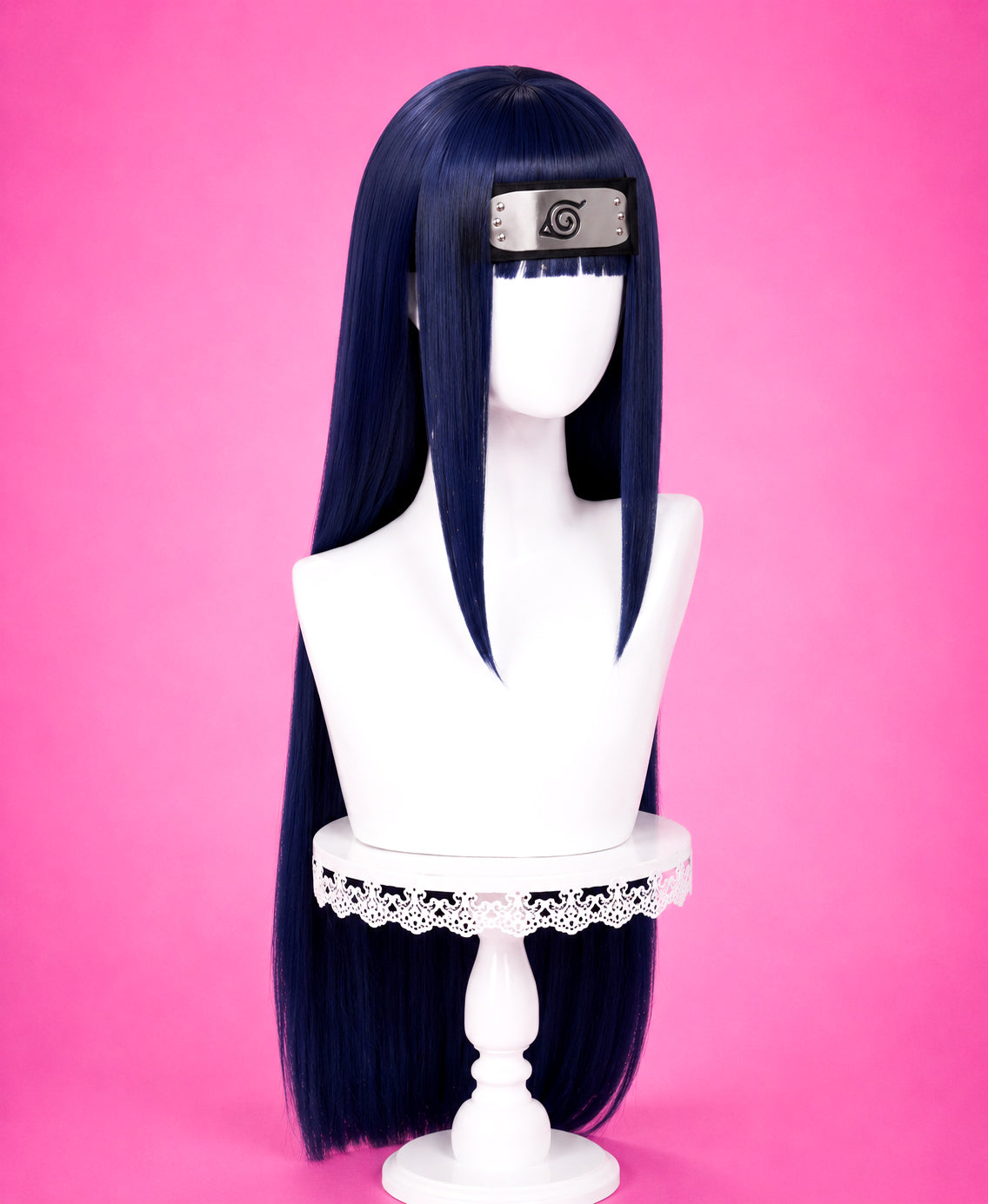 Hinata Hyuga cosplay wig with Konoha forehead protector