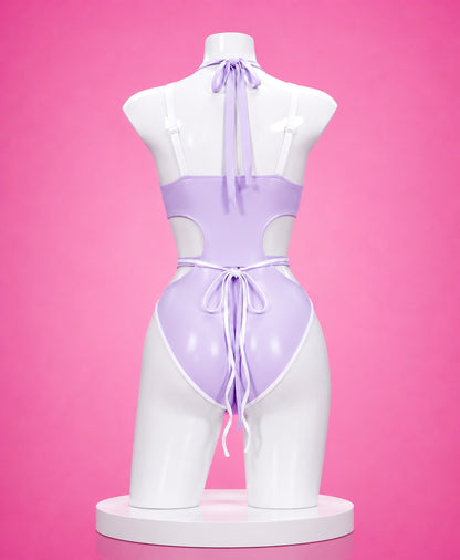 Front view of Hinata Hyuga summer swimsuit cosplay costume