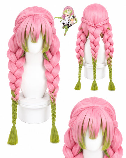 Premium Kanroji Mitsuri cosplay wig for Demon Slayer conventions, cosplay events, anime photoshoots and collectors.