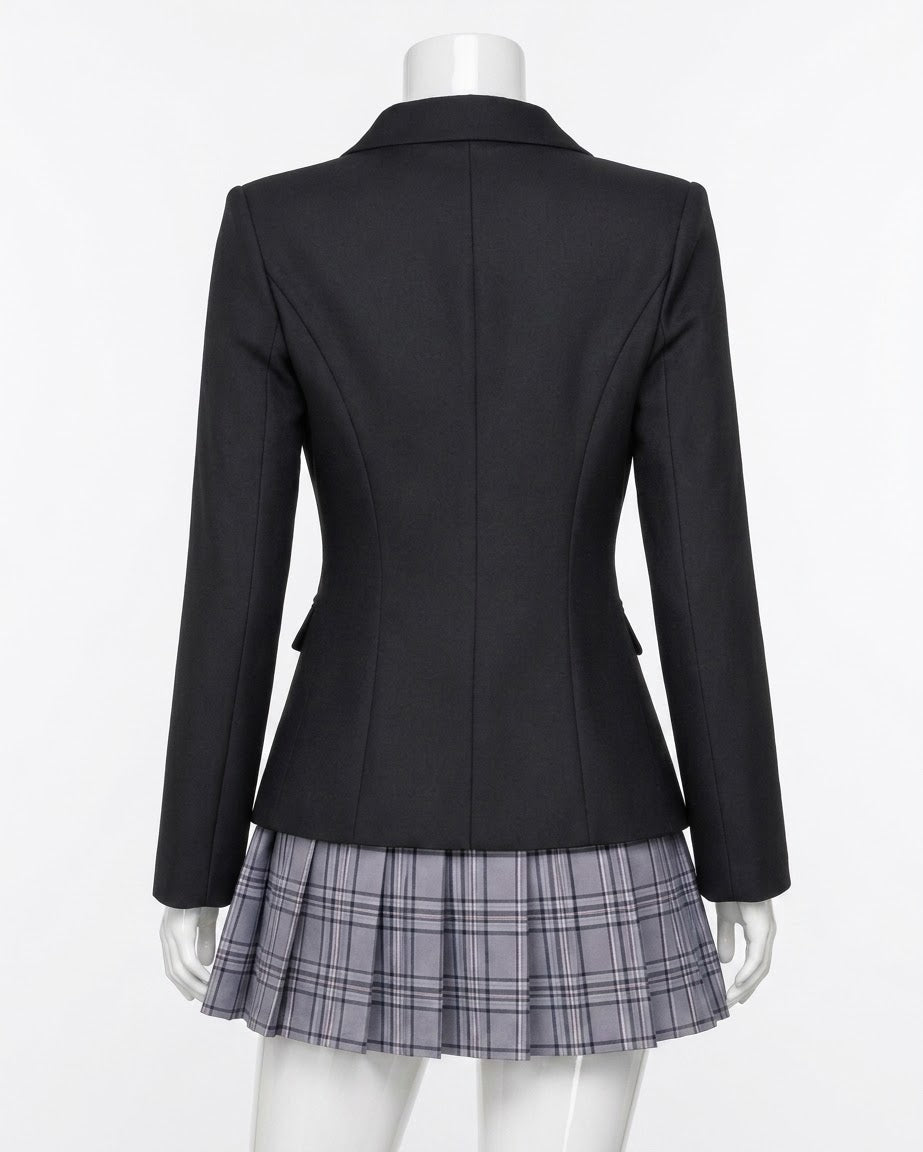 Black blazer uniform back view for Kill Bill Gogo Yubari Uniform Cosplay costume & wig
