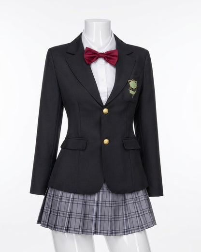 Black school uniform front view without logo for Kill Bill Gogo Yubari Uniform Cosplay costume & wig