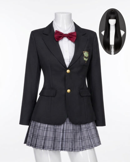 Gogo yubari uniform with long black wig for Kill Bill Gogo Yubari Uniform Cosplay costume & wig